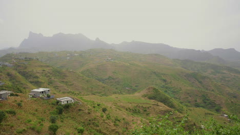 rural landscape of mountains in a cloudy day
