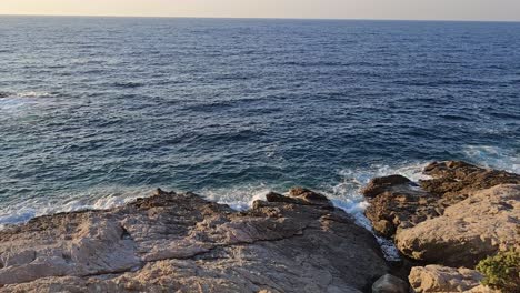 waves on a rock shore