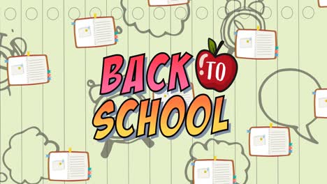 Animation-of-back-to-school-text-over-school-items-icons