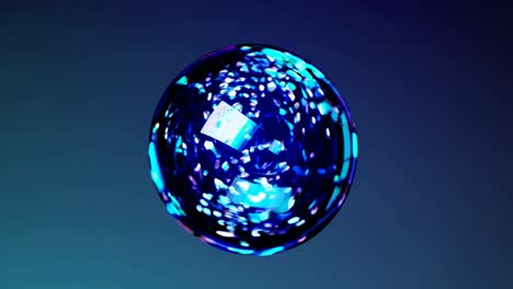 esfera azul brillante abstracta