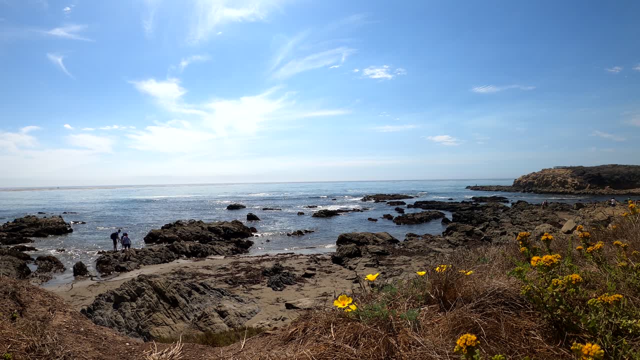 vistas panorámicas de la costa de moonstone beach en san luis obispo, california
