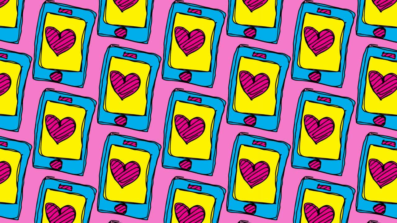 niños dibujando arte pop fondo sin costuras con el tema del mensaje de amor