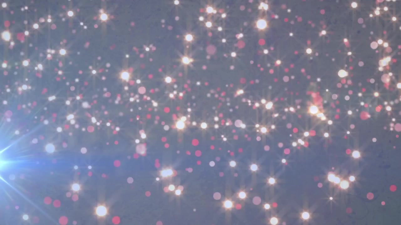 Animation of light spots and stars on black background