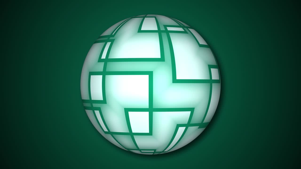 그라디언트 배경에서 회전하는 추상적인 구. 회전하는 구 애니메이션.