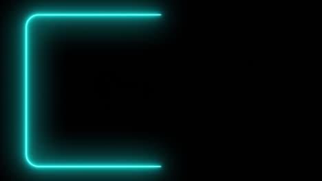 marco de neón parpadeante en un fondo negro aislado. espectro de neón de luz ultravioleta moderna. rectángulo con bordes redondeados. láser de bucle sin costura muestra renderización 3d