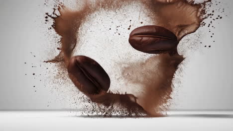 coffee beans splash