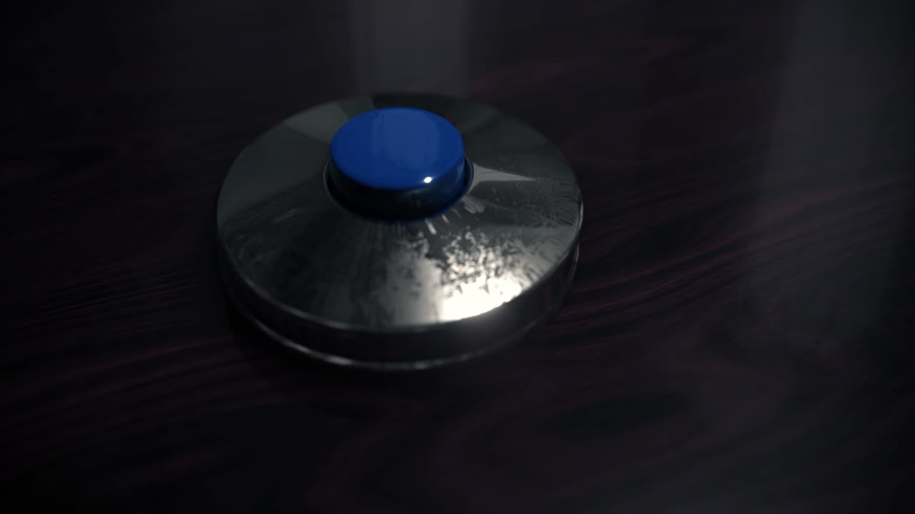 el botón parpadeante de lanzamiento nuclear grande se enciende presiona el gran empujón brillante pánico 4k