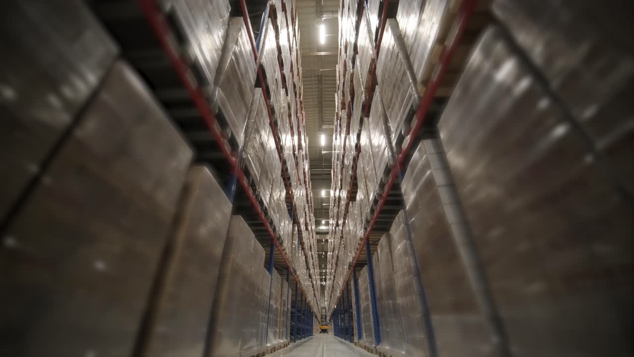 almacén de trabajo, sin personas en stock, un gran almacén moderno