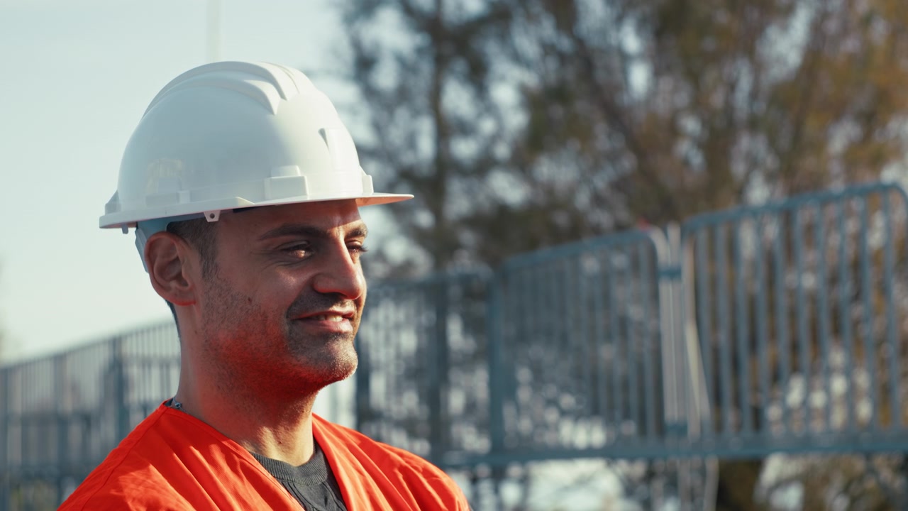 engineer smiling satisfied with the work