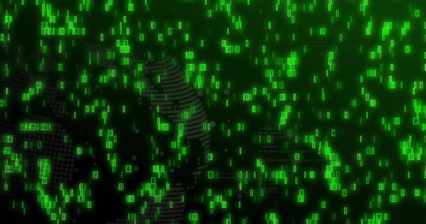 Digital Globe With Streaming Green Data Code Background