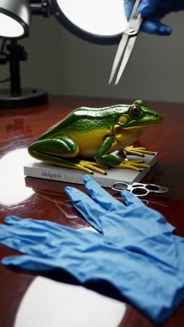 frog dissection in a laboratory setting