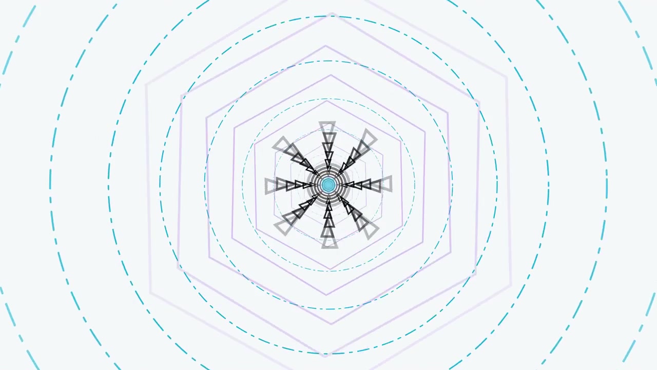 Abstract Geometric Animation with Rotating Hexagonal Patterns