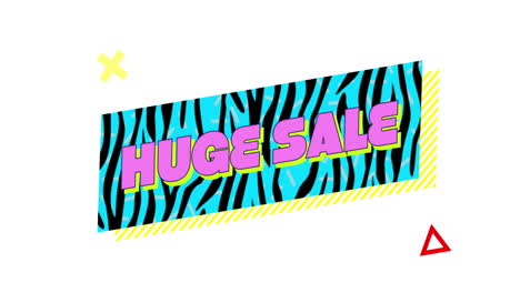 Retro-Massive-Sale-text-in-ribbon-above-colourful-shapes