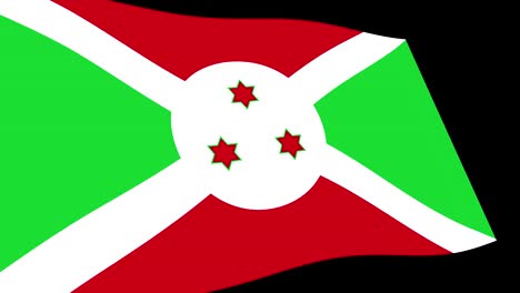 la bandera de burundi faso se agita lentamente en perspectiva, imágenes de animación en 4k
