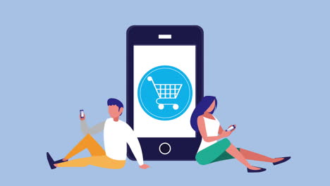 people shopping online using smartphones