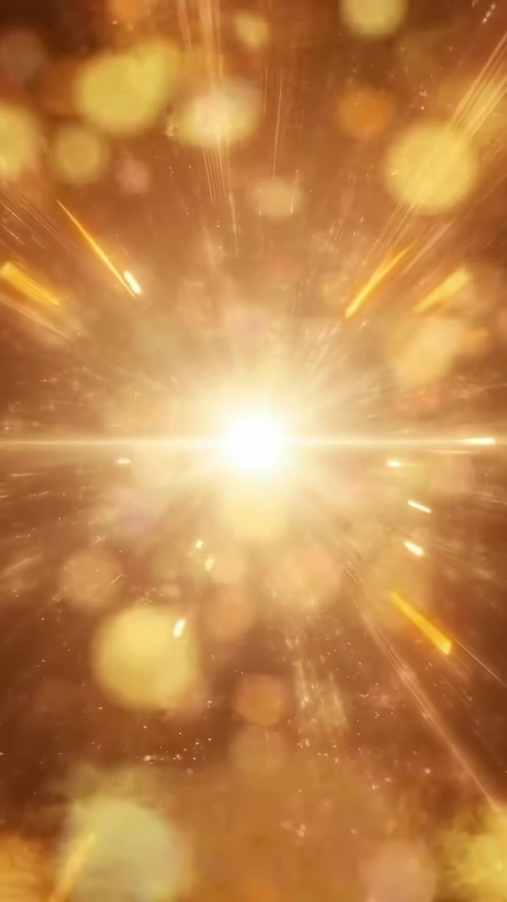 Particelle di luce dorata astratte che si muovono nello spazio