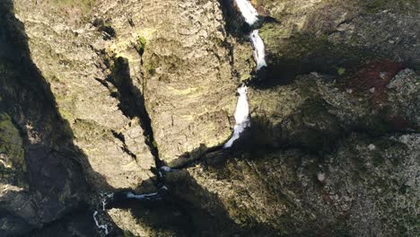 Fisgas-de-ermelo-waterfall-drone-aerial-view-in-Mondim-de-Basto,-most-beautiful-in-Portugal