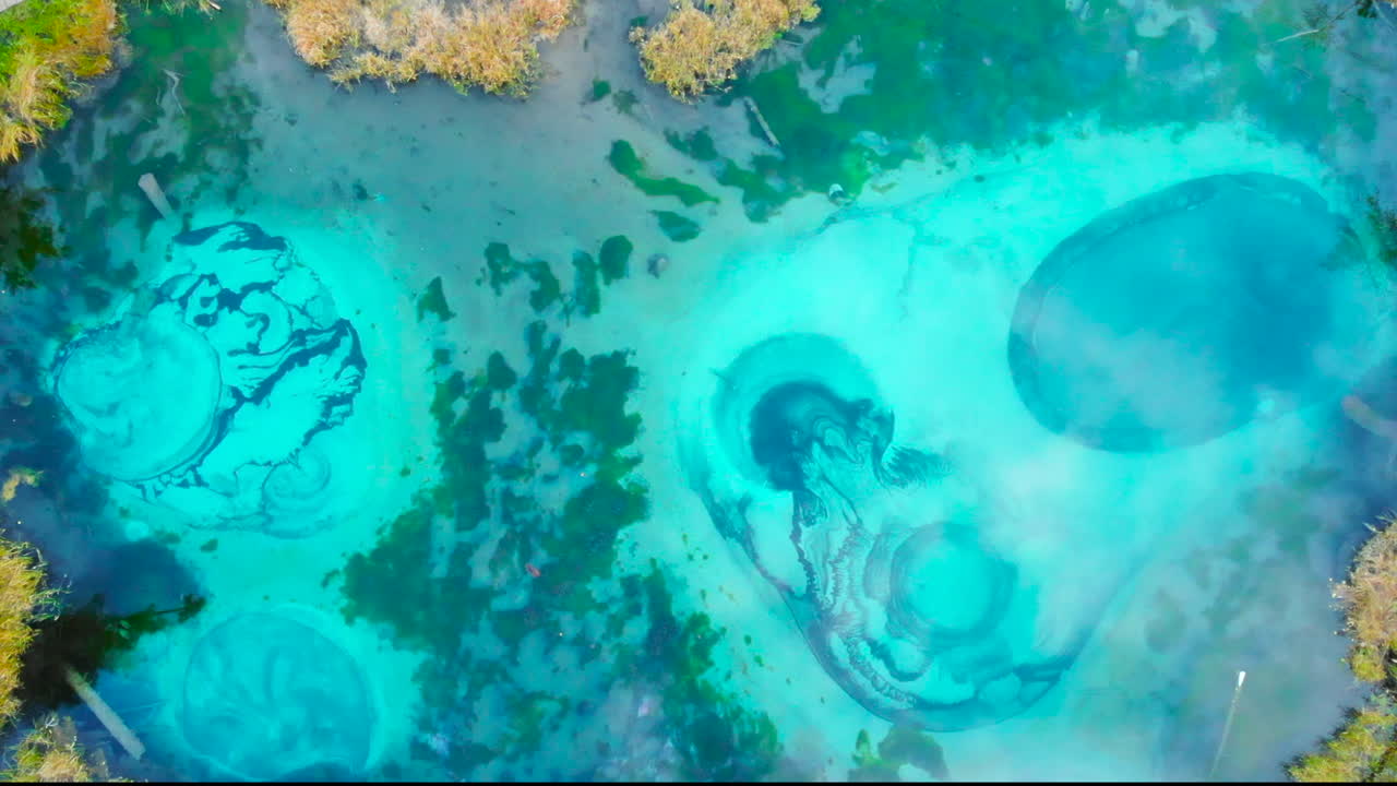 Stunning Aerial View of a Geothermal Pool