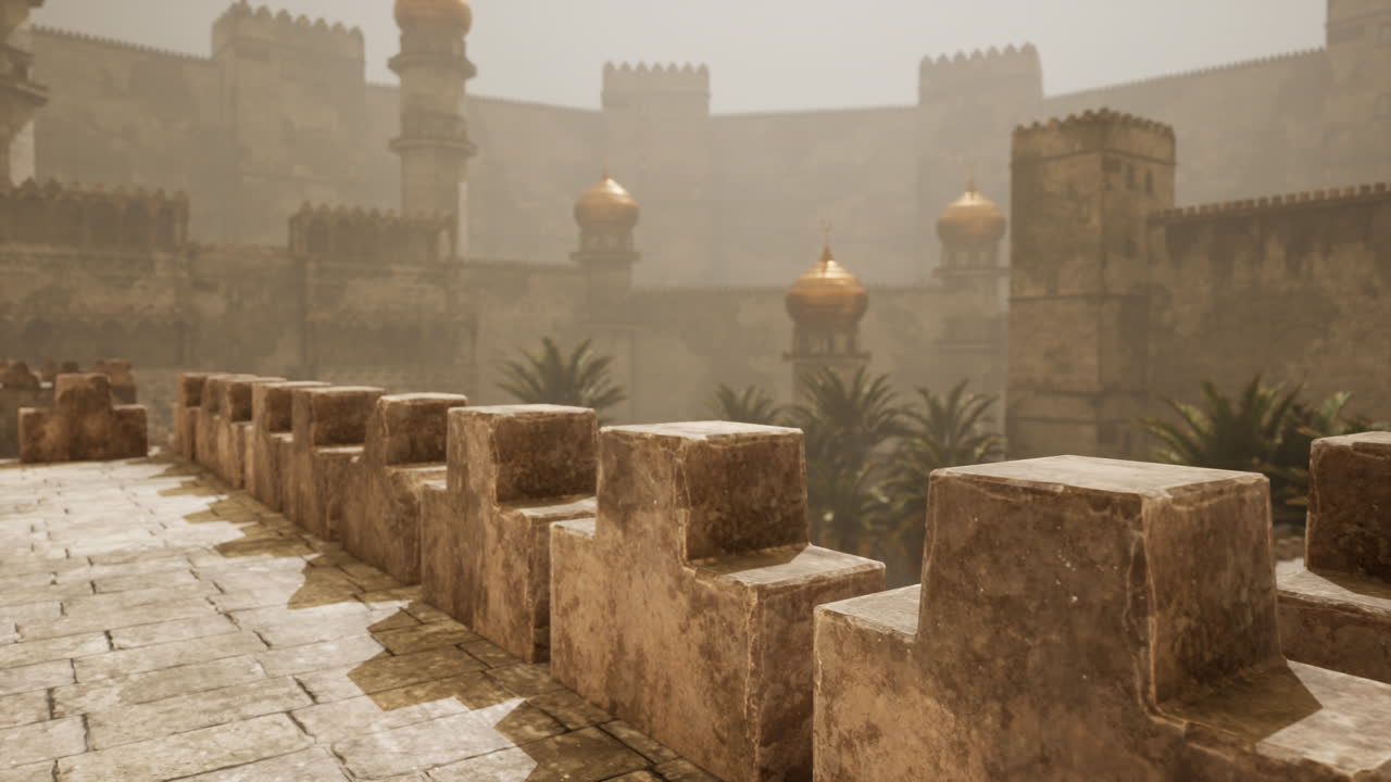 explorando las antiguas ruinas de una ciudad oriental olvidada al anochecer