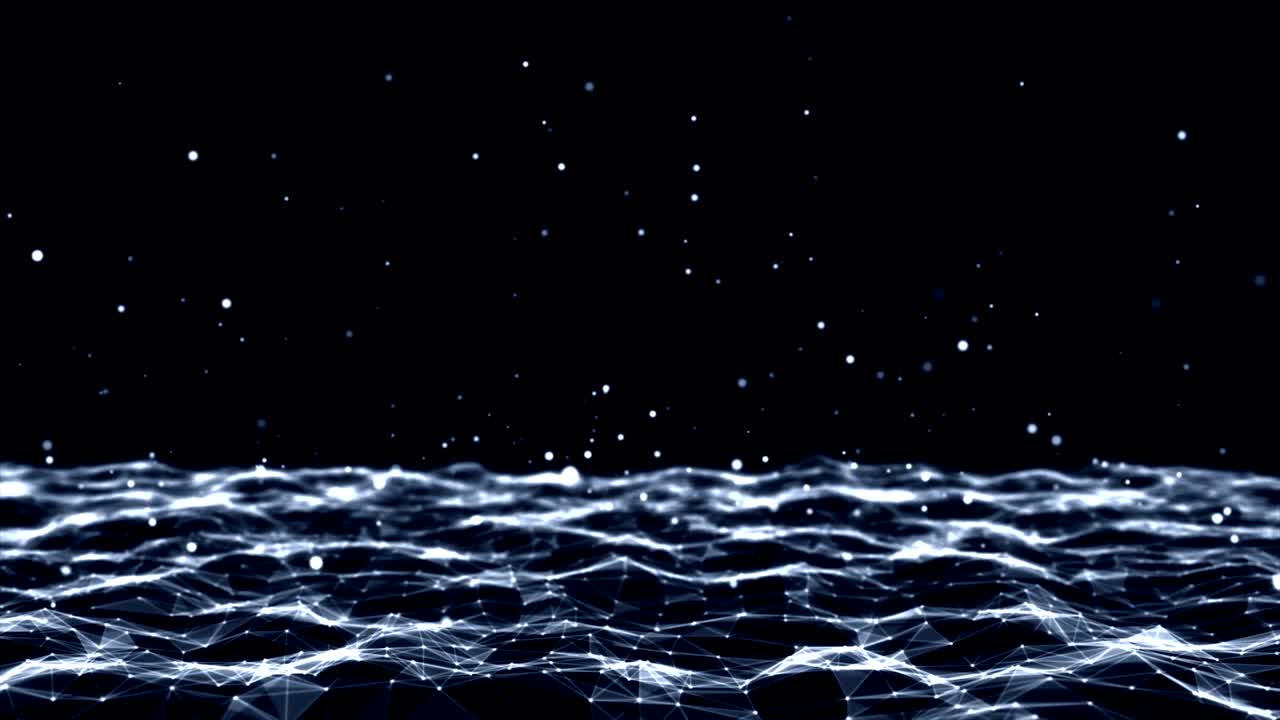 Sfondo astratto molecolare a plesso di tecnologia futuristica in loop. Connessioni di rete. Rete luminosa futuristica in loop continuo.