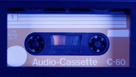 close-up of an audio cassette