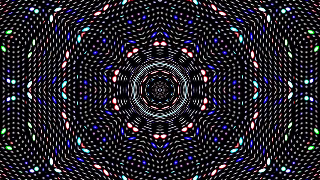 hermoso caleidoscopio abstracto que brilla, una luz radiante que regula los movimientos sutiles