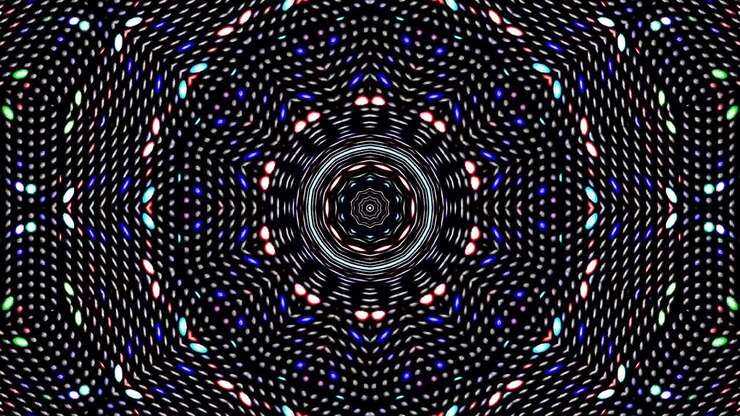 Beautiful abstract kaleidoscope that shines, a radiant light that regulates the subtle movements