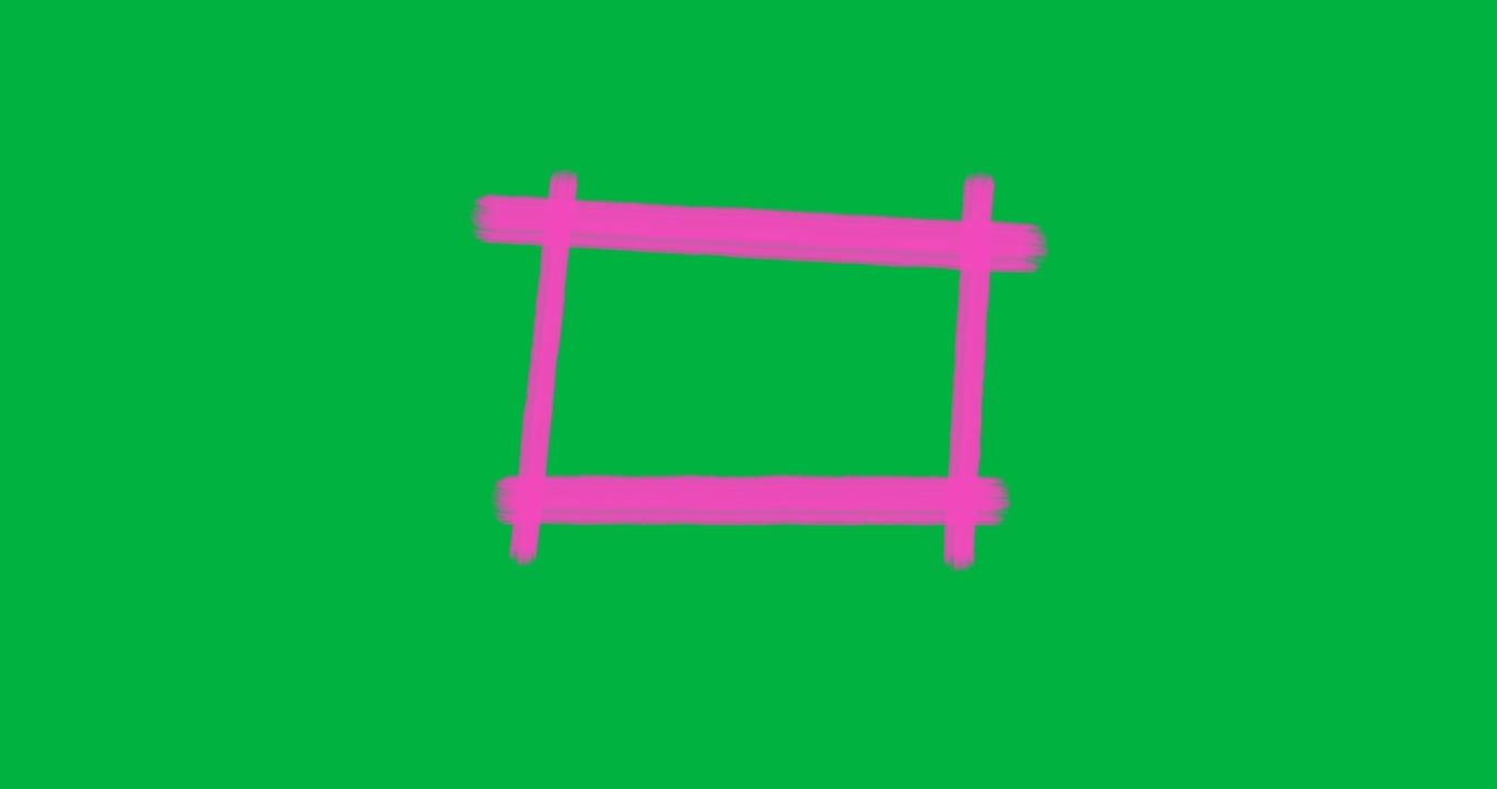 graphic designer sketching hand-drawn pink frame on transparent background, with marker texture