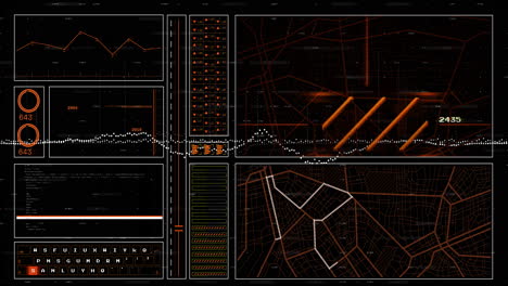 creating animation with graphs and charts for data visualization on dark interface