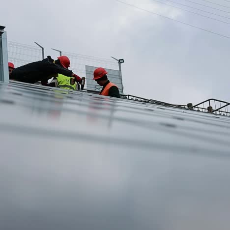 solar panel technician on panels