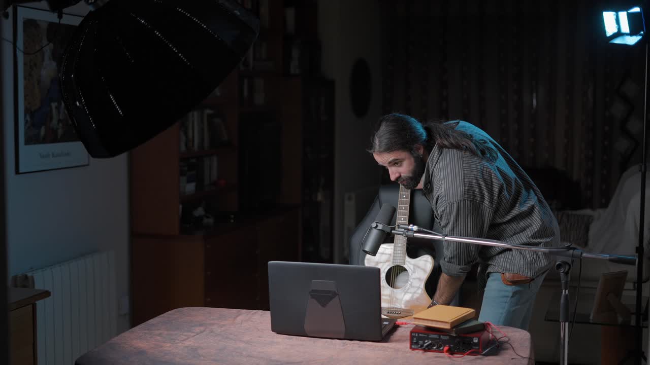 Home Recording Session with Acoustic Guitar