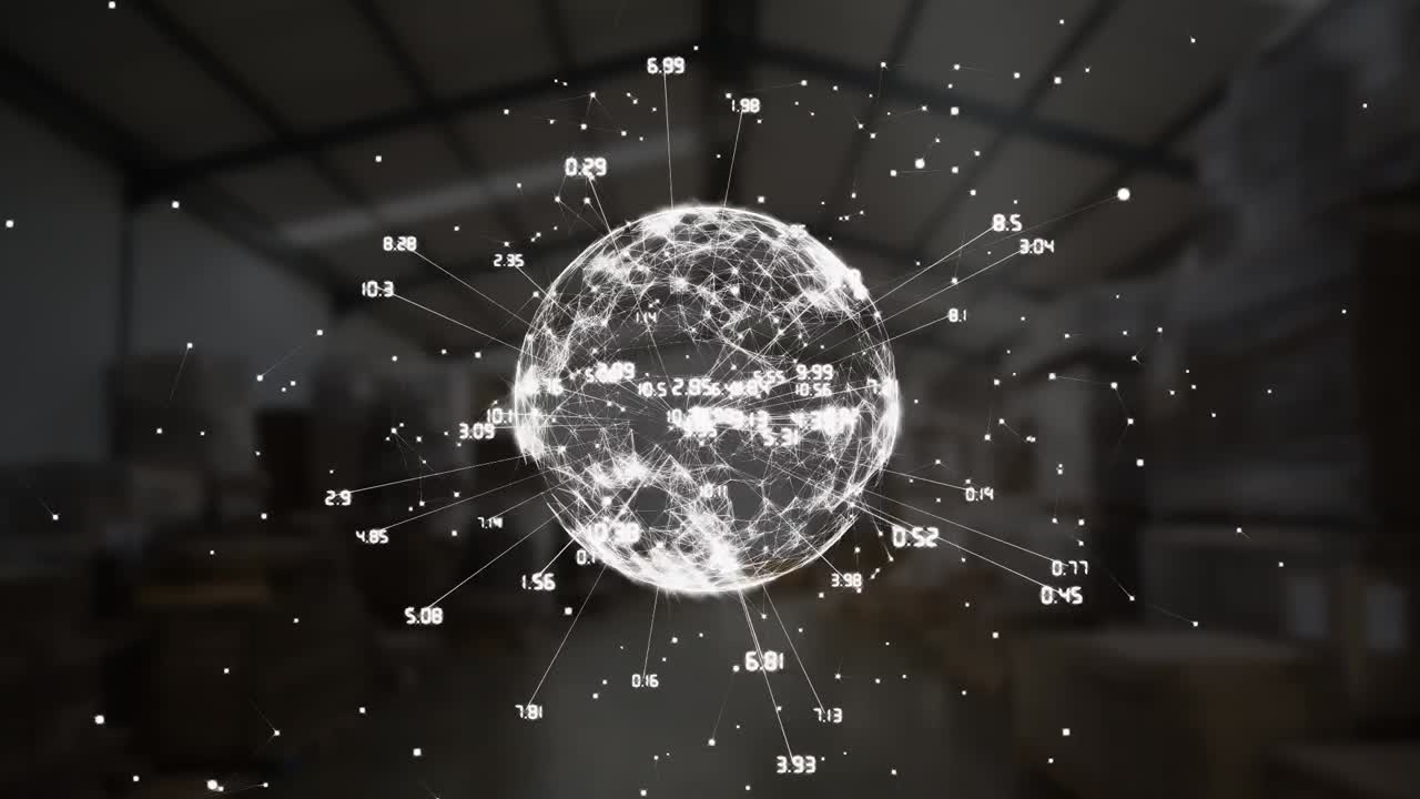 글로벌의 애니메이션과 창고를 통해 숫자와 연결의 네트워크