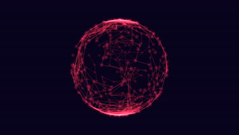 intricate 3d sphere glowing red lines and dots