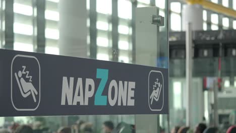 nap zone sign in a public area