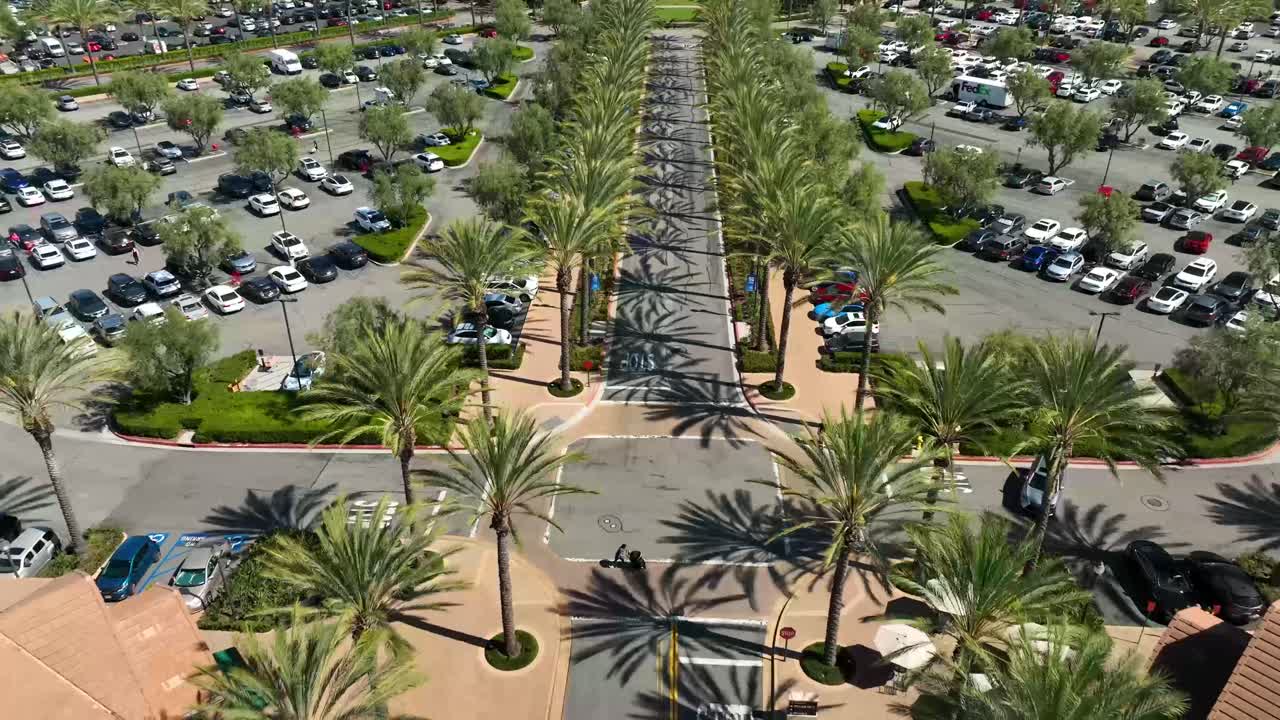 Aerial footage of shopping center