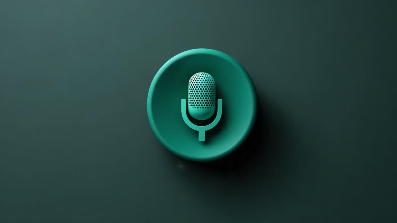 Illustration of a stylized microphone icon on a dark background, showcasing sound waves and a modern design, symbolizing audio recording and communication technology