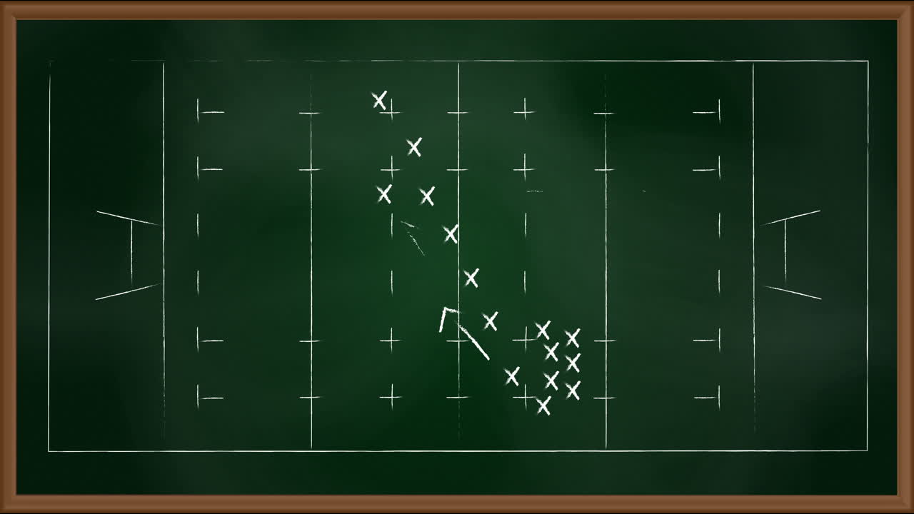 Animation of game plan and sports field on board