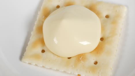 square crackers with mayonnaise