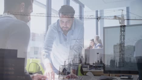 Animation-Der-Baustelle-Und-Architekten-Im-Büro