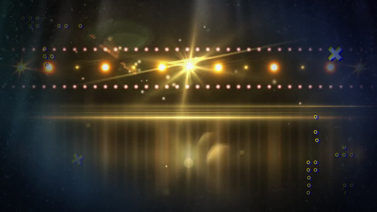 Golden lights reflecting, creating festive animation in celebratory school setting