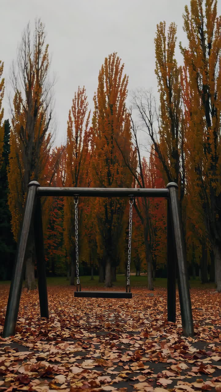 L'altalena vuota nel parco d'autunno
