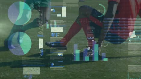 animación del procesamiento de datos financieros sobre diversos jugadores de fútbol
