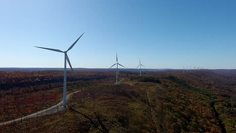 aerial view of wind turbines