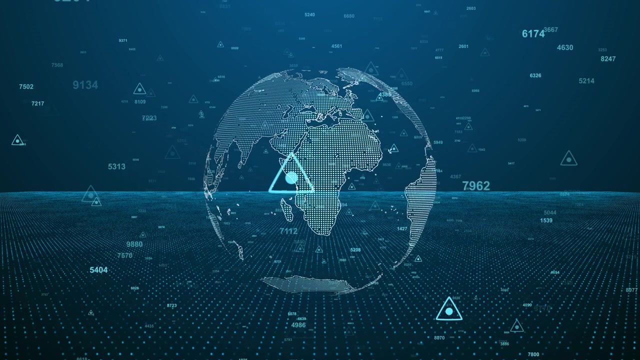 Digital Earth Globe With Data Streams and Floating Analytics