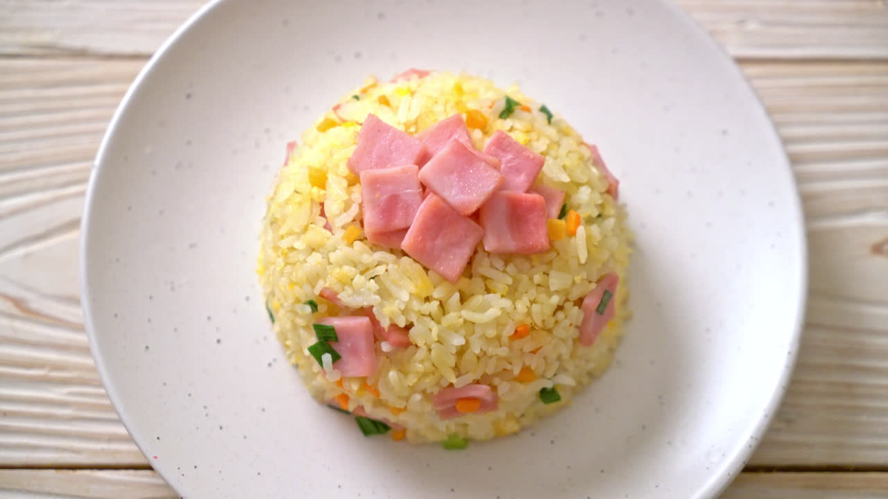 arroz frito casero con jamón