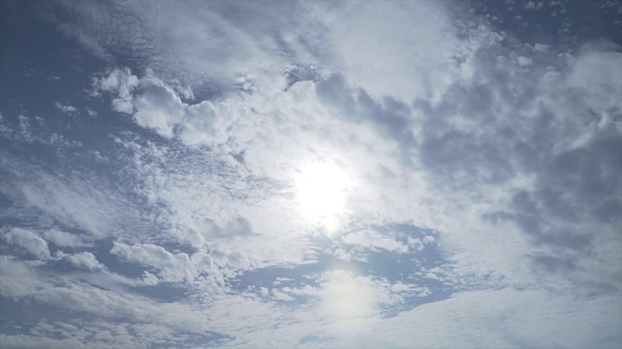 Breathtaking view of dramatic moving clouds with sunlight, stunning atmospheric.