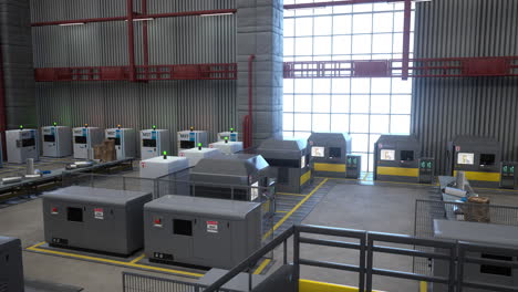 equipos de hardware y cintas transportadoras en almacenes automatizados