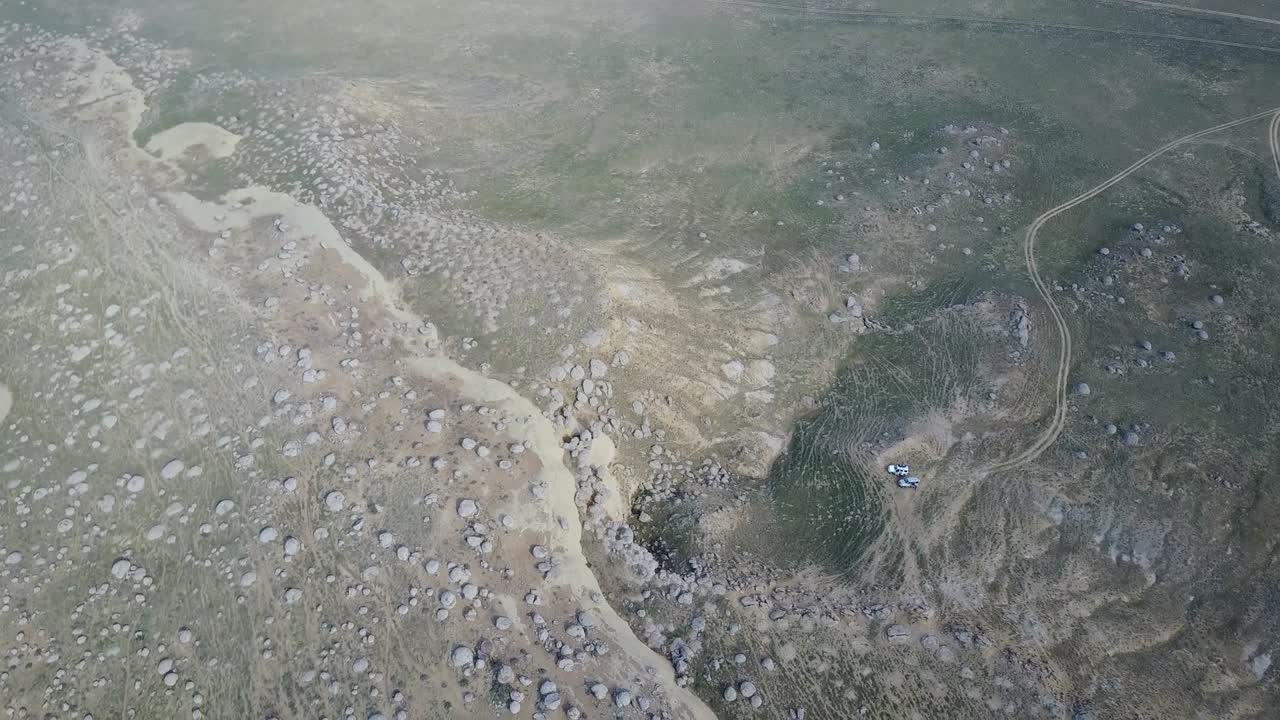 vista del valle de nódulos en la península de mangyshlak en kazajstán