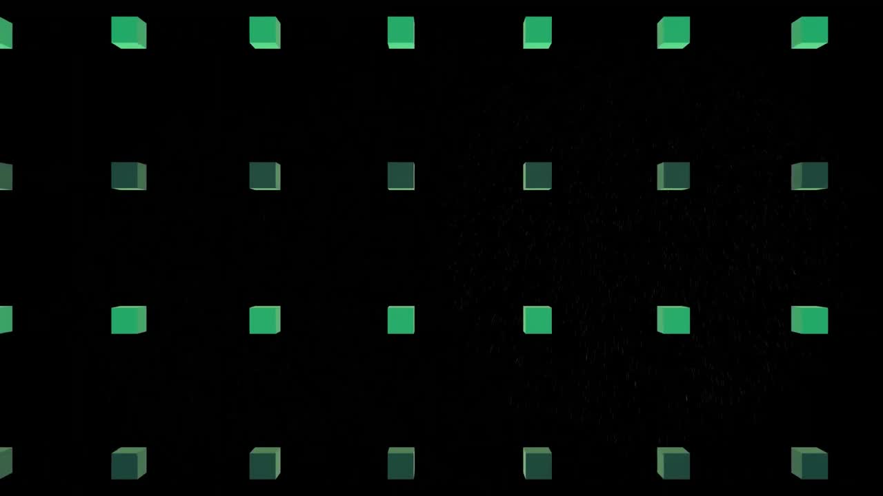 검은 바탕에 불꽃놀이를 통해 사각형의 애니메이션