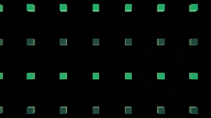 Animation of squares over fireworks on black background